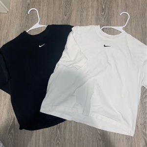 Black and white Nike Tees